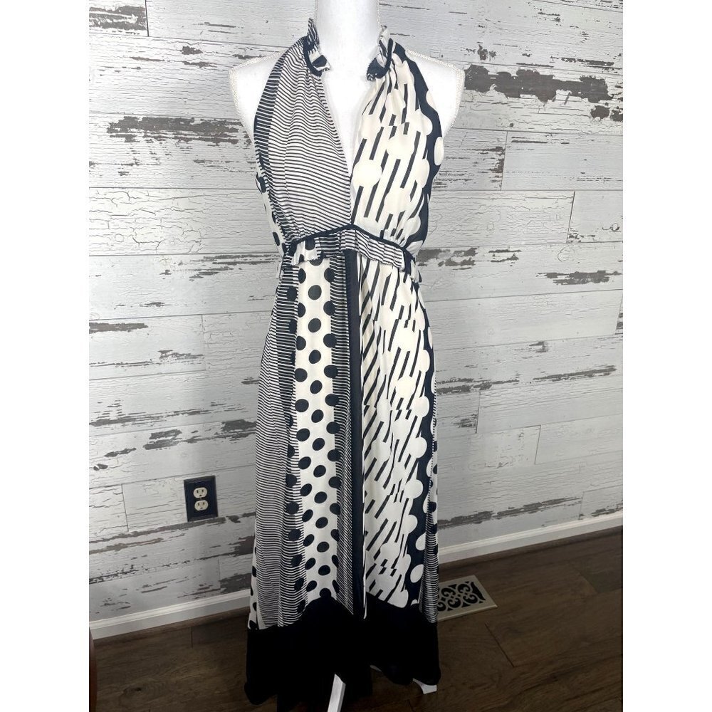 MAEVE ANTHROPOLOGIE Channel Dot Dress Black and White Sz 4 NWOT